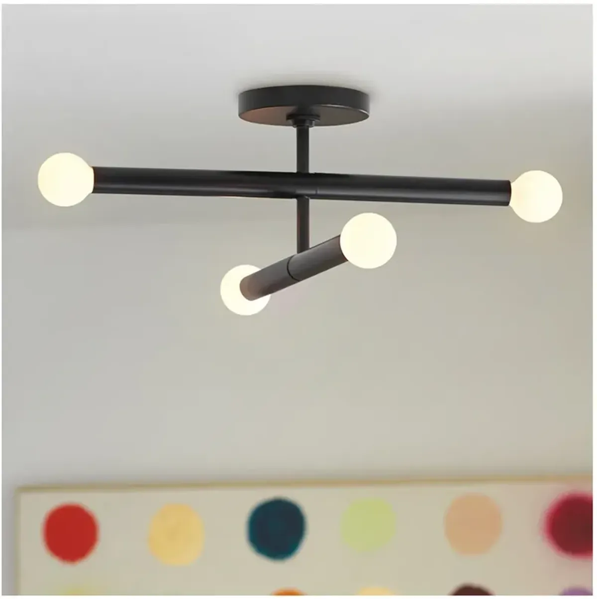 Lark-Millie Pendant-Four Light Convertible Pendant-Black