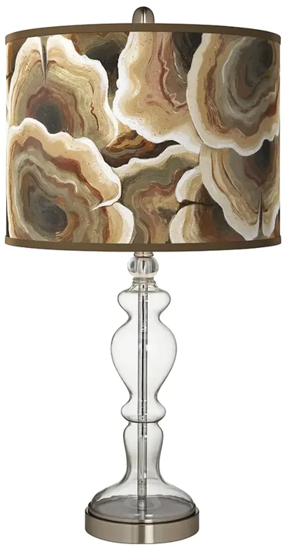 Ruffled Feathers Giclee Apothecary Clear Glass Table Lamp