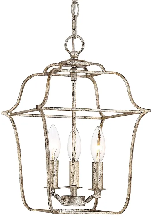 Gallery 10" Wide Century Silver Leaf 3-Light Mini Chandelier