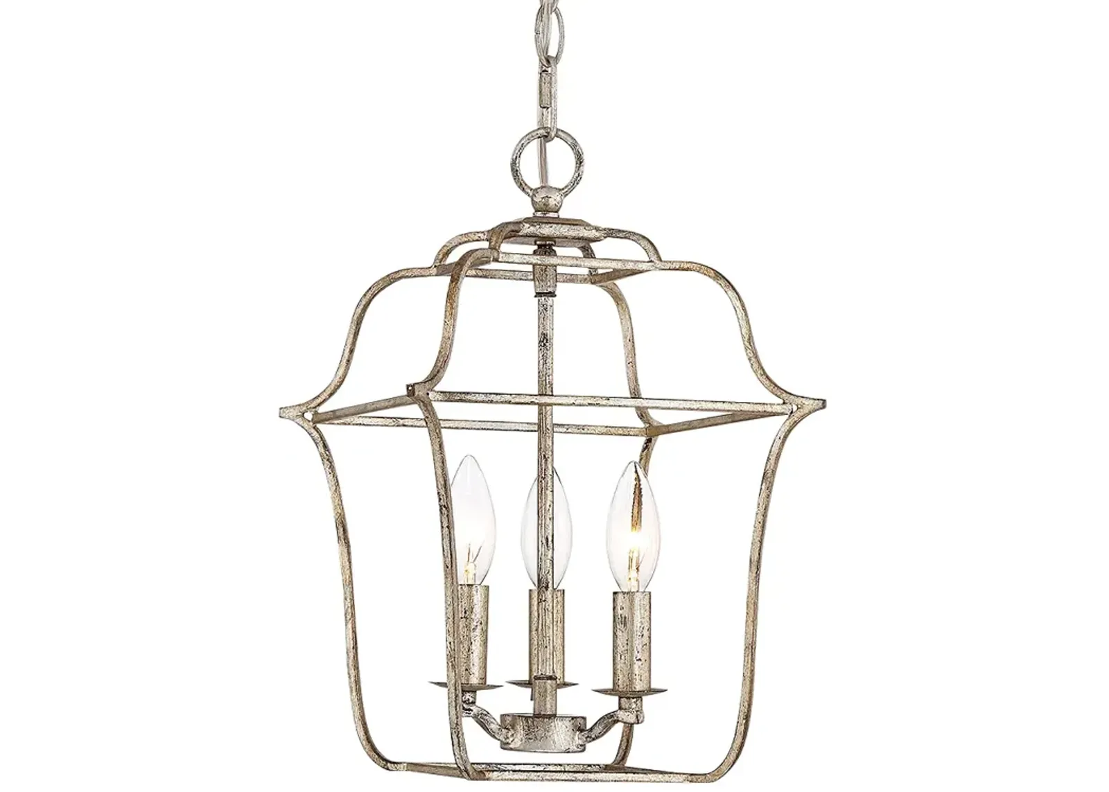 Gallery 10" Wide Century Silver Leaf 3-Light Mini Chandelier