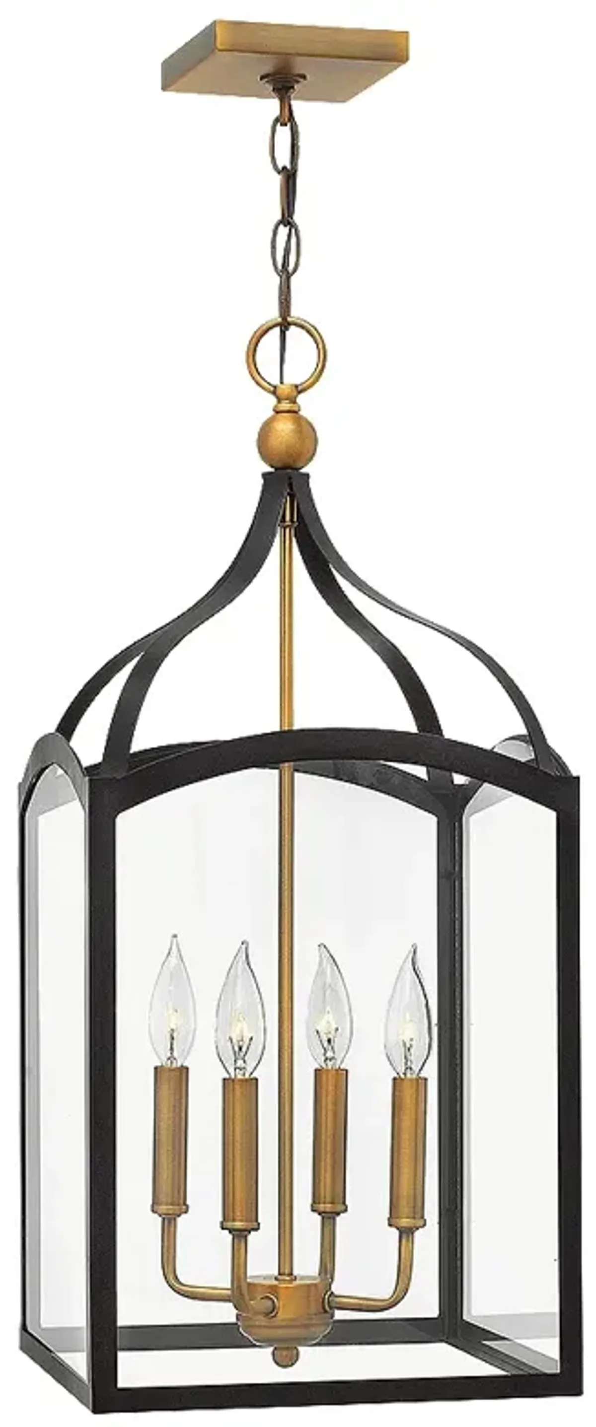 Hinkley Clarendon 12" Wide 4-Light Open Glass and Bronze Chandelier