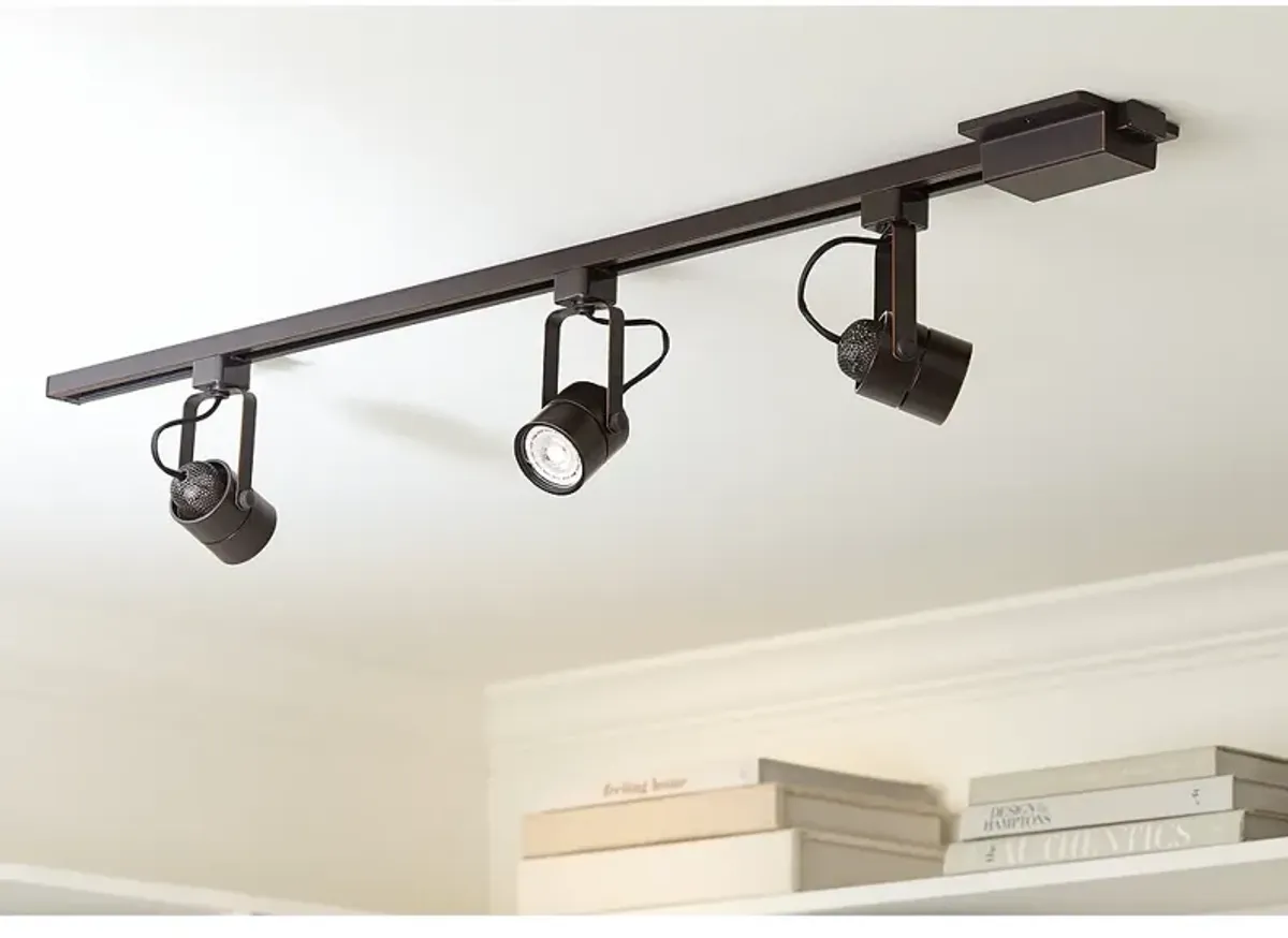 Pro Track Layna Linear 3-Light Bronze LED Bullet ceiling or wall Track Kit