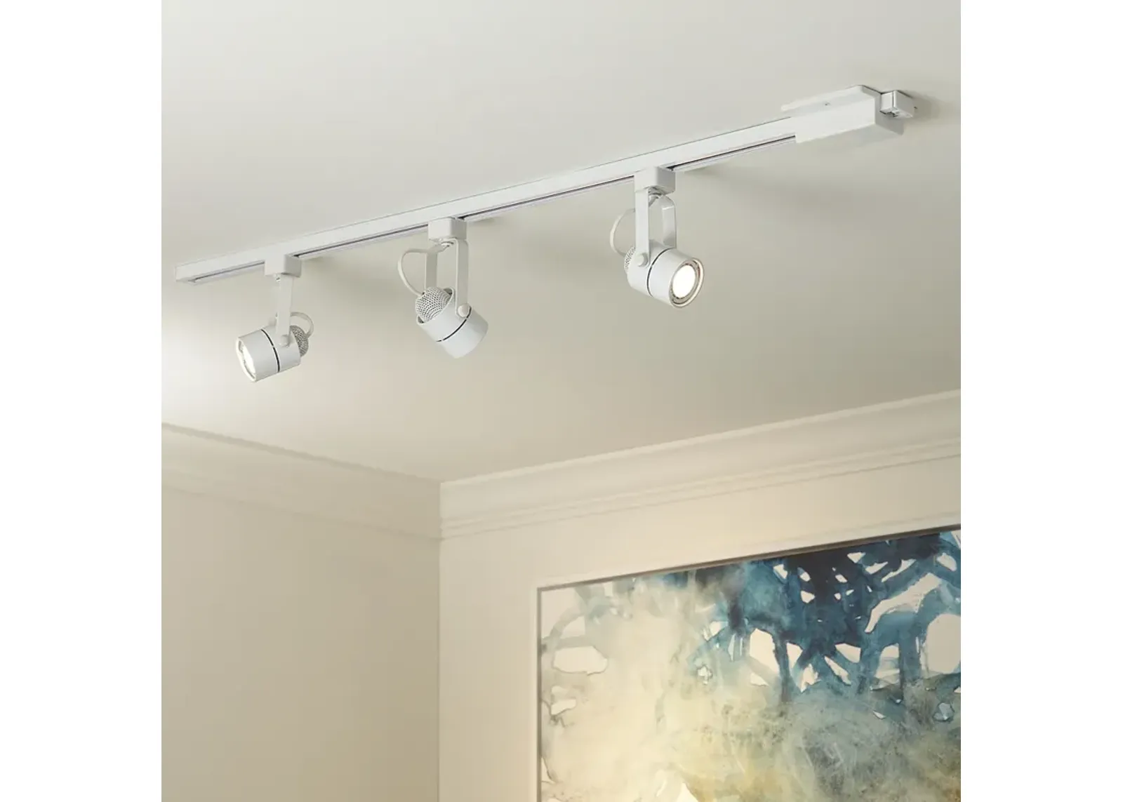 Pro Track Layna Linear 3-Light White LED Bullet ceiling or wall Track Kit