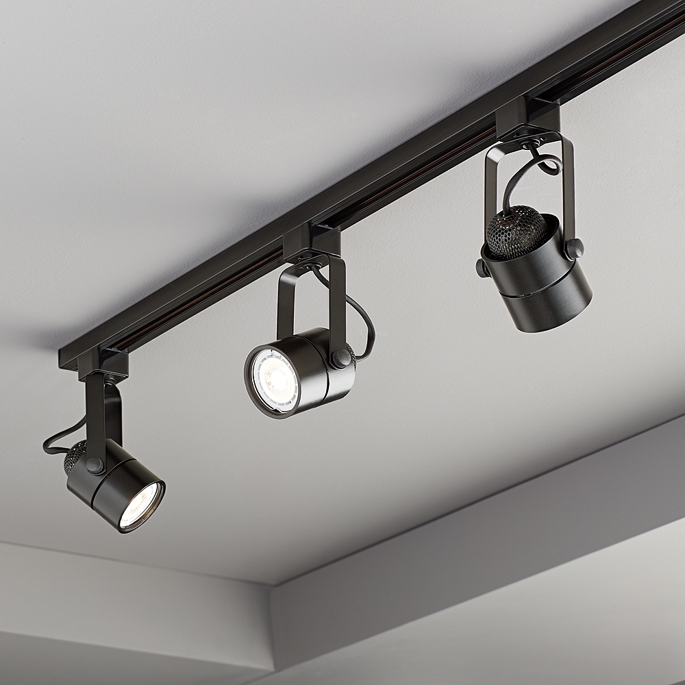 Pro Track Layna Linear 3Light Black LED Bullet ceiling or wall Track Kit