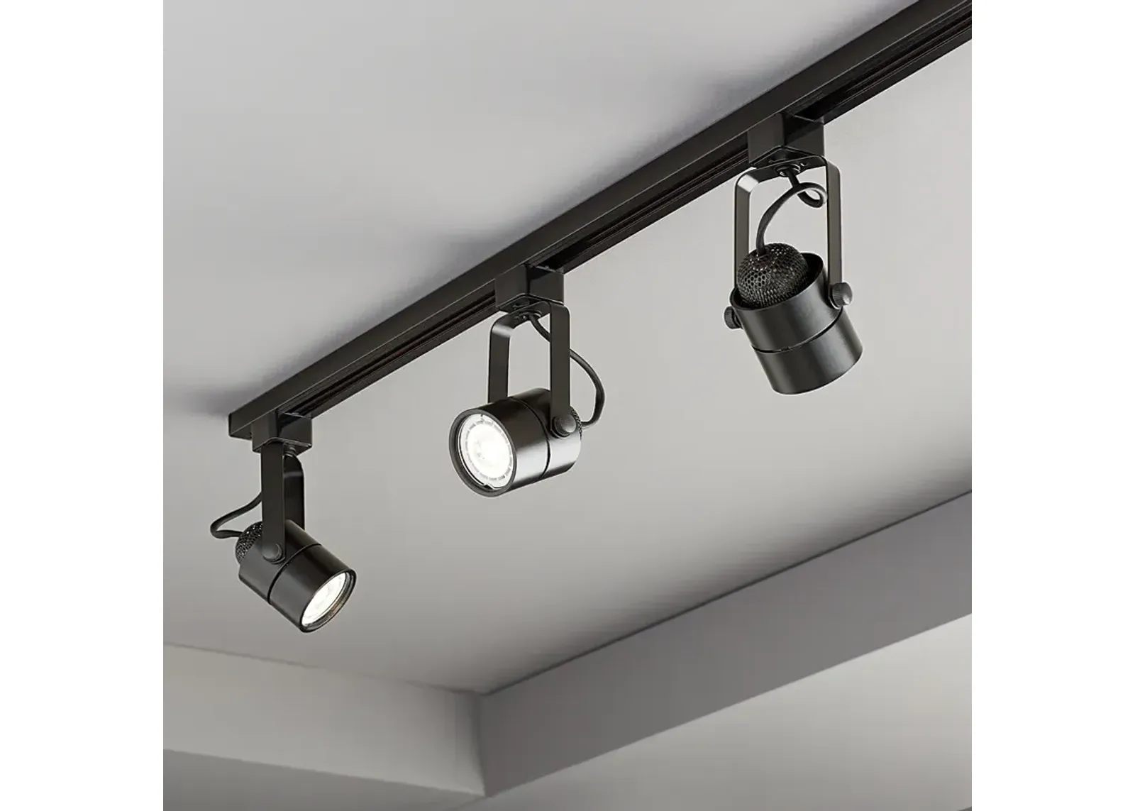 Pro Track Layna Linear 3-Light Black LED Bullet ceiling or wall Track Kit