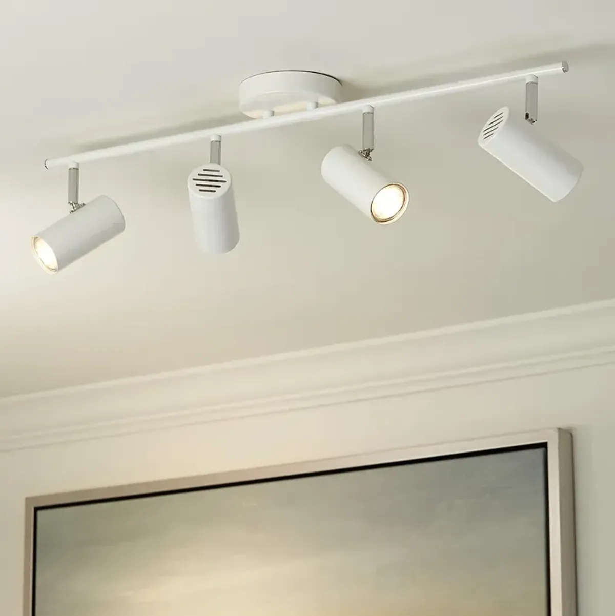 Pro Track Galena 28" Wide 4-Light Matte White LED Track Light Fixture