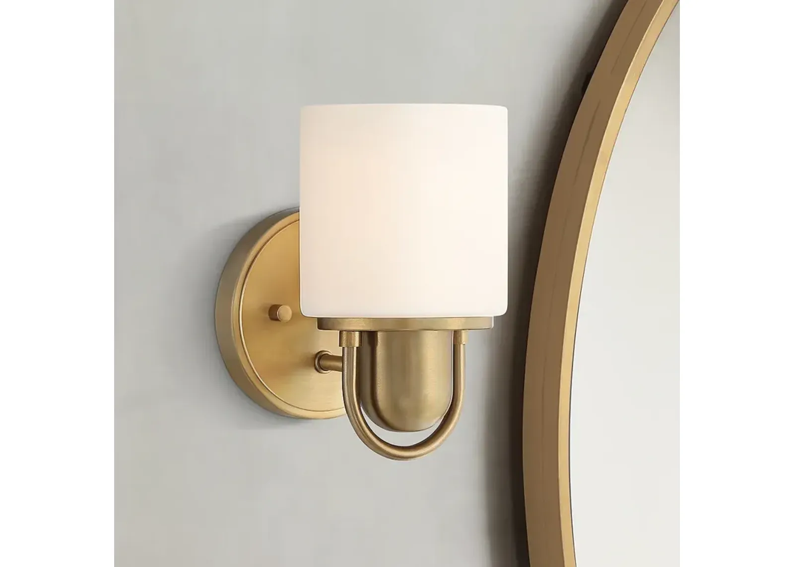 Possini Euro Copenhagan 8 1/4" High Warm Brass Wall Sconce