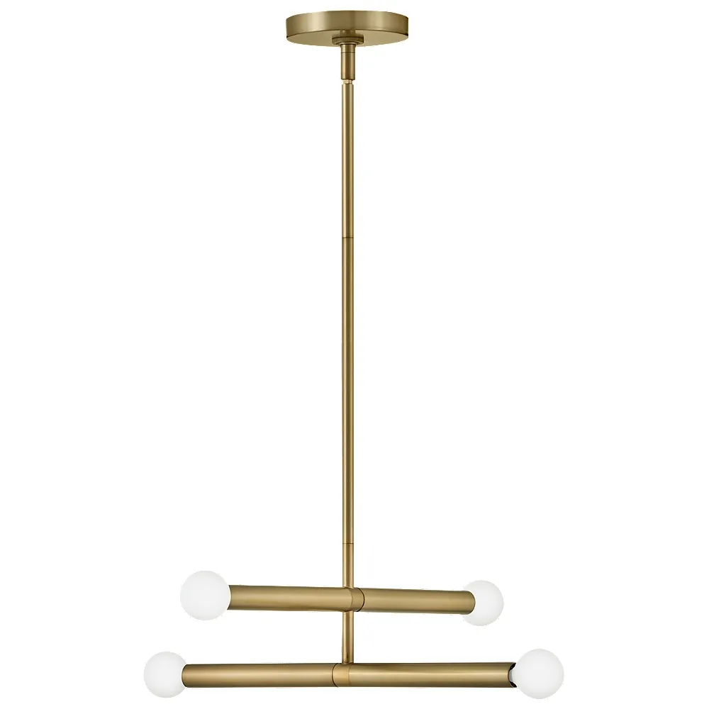 Lark-Millie Pendant-Four Light Convertible Pendant-Lacquered Brass