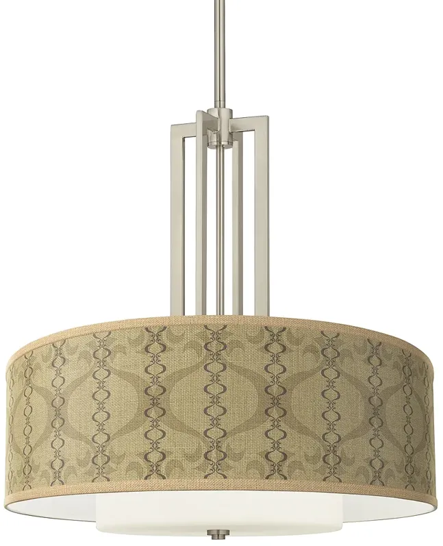 Colette Carey 24" Brushed Nickel 4-Light Chandelier