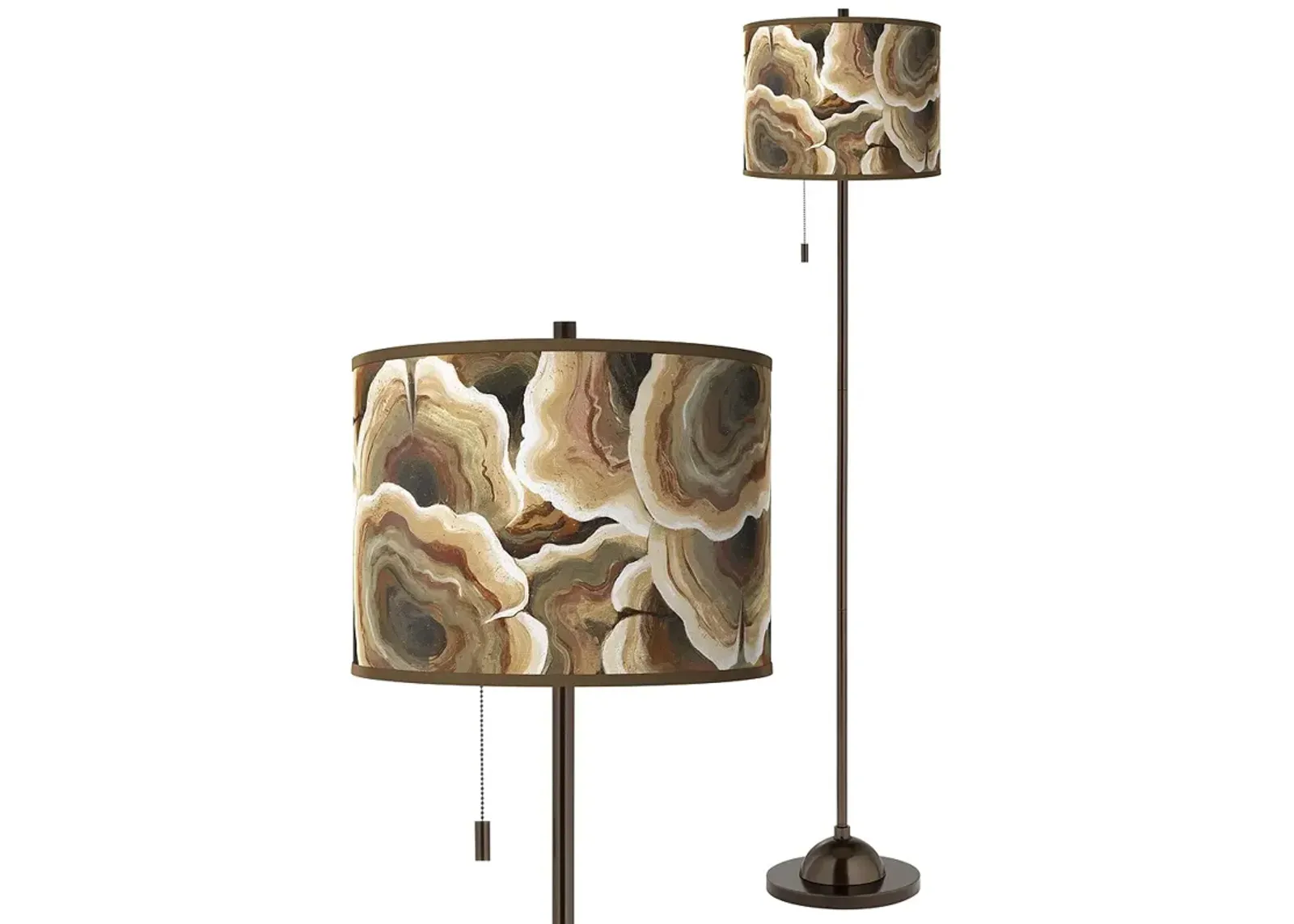 Ruffled Feathers Giclee Glow Bronze Club Floor Lamp