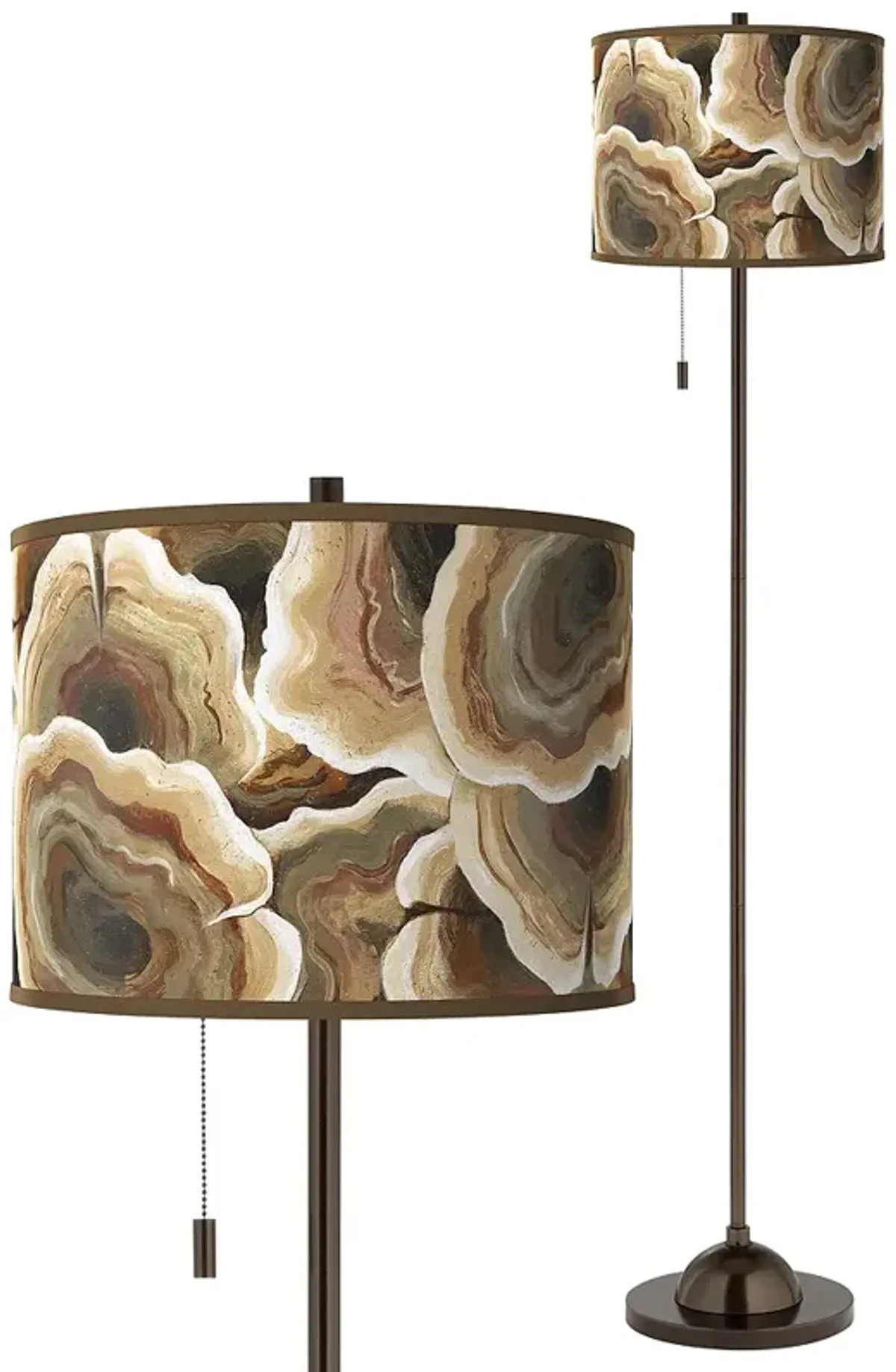 Ruffled Feathers Giclee Glow Bronze Club Floor Lamp