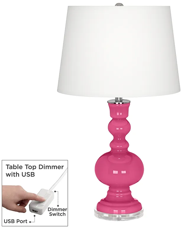 Blossom Pink Apothecary Table Lamp with Dimmer