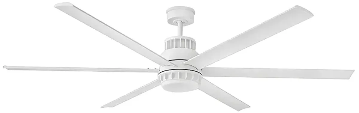 72" Hinkley Draftsman Matte White LED Wet Rated Smart Ceiling Fan