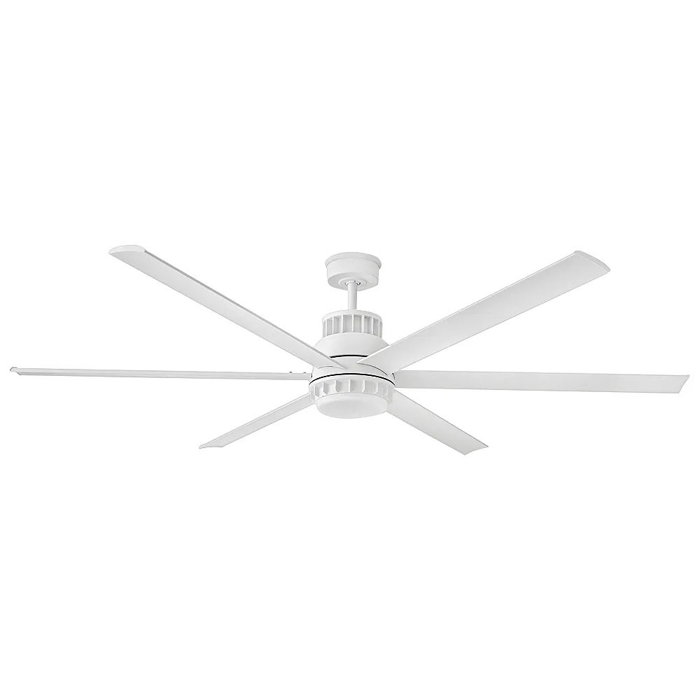 72" Hinkley Draftsman Matte White LED Wet Rated Smart Ceiling Fan