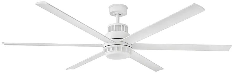 72" Hinkley Draftsman Matte White LED Wet Rated Smart Ceiling Fan