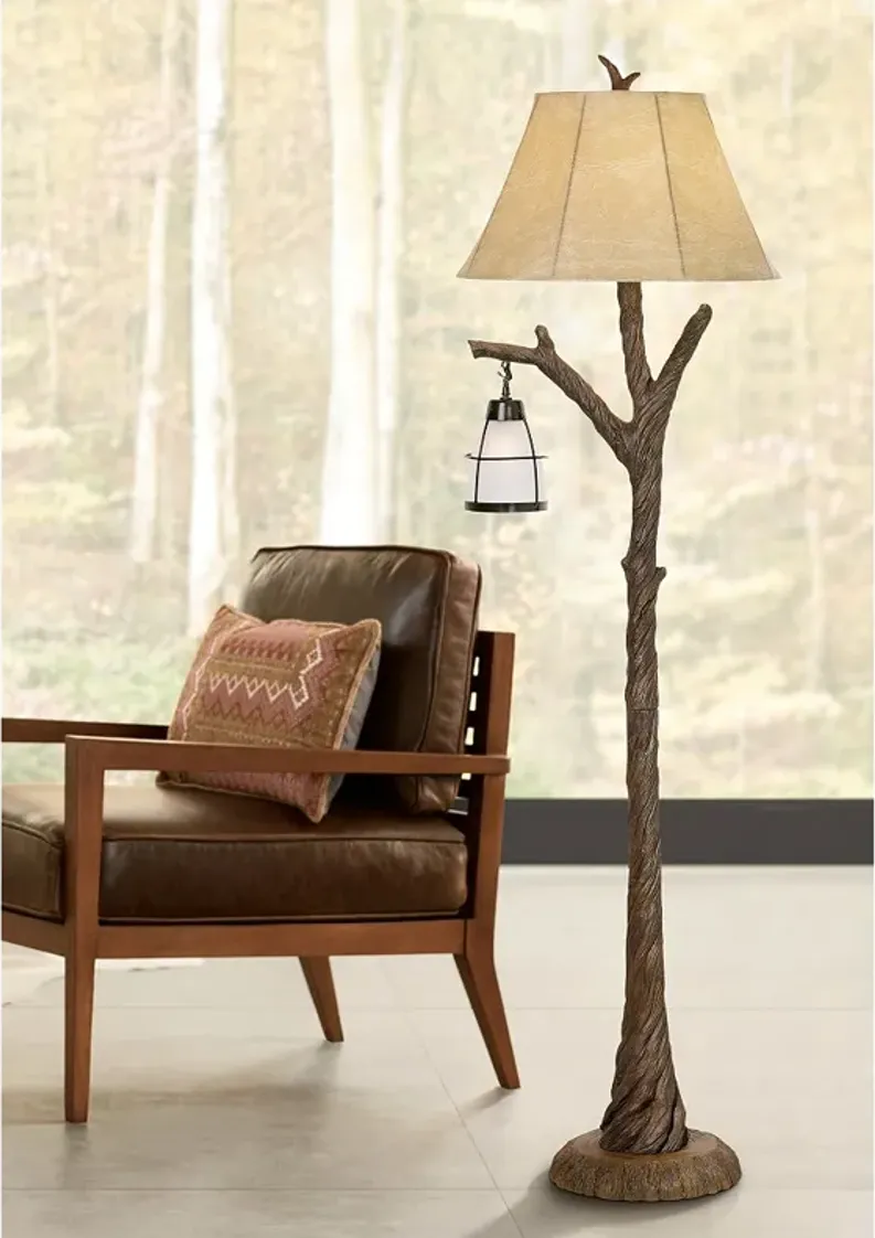 Pacific Coast Lighting 62.5" Tree Trunk Floor Lamp with Night Light