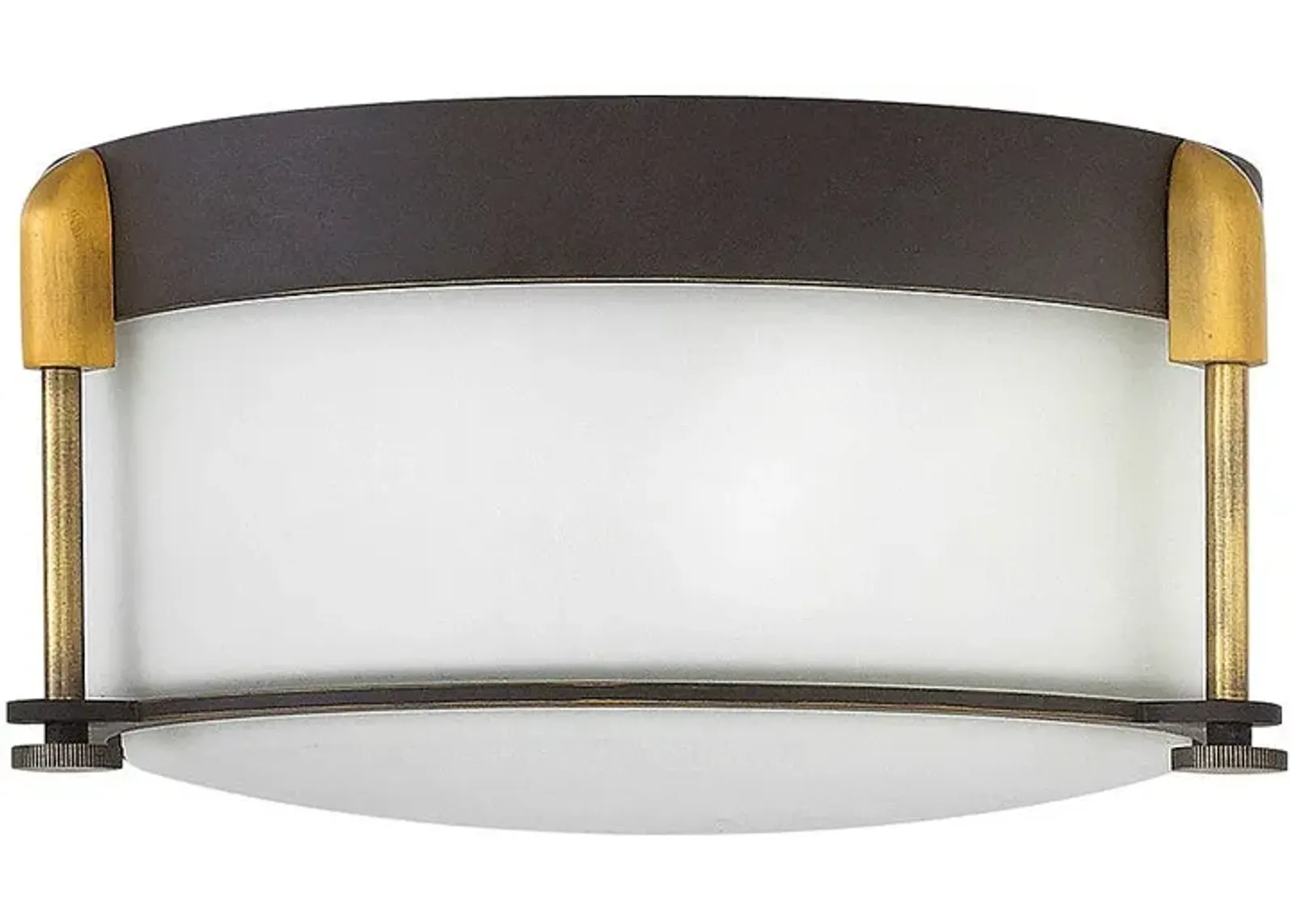 Hinkley Foyer Colbin 12" Bronze-Gold and White Glass Ceiling Light