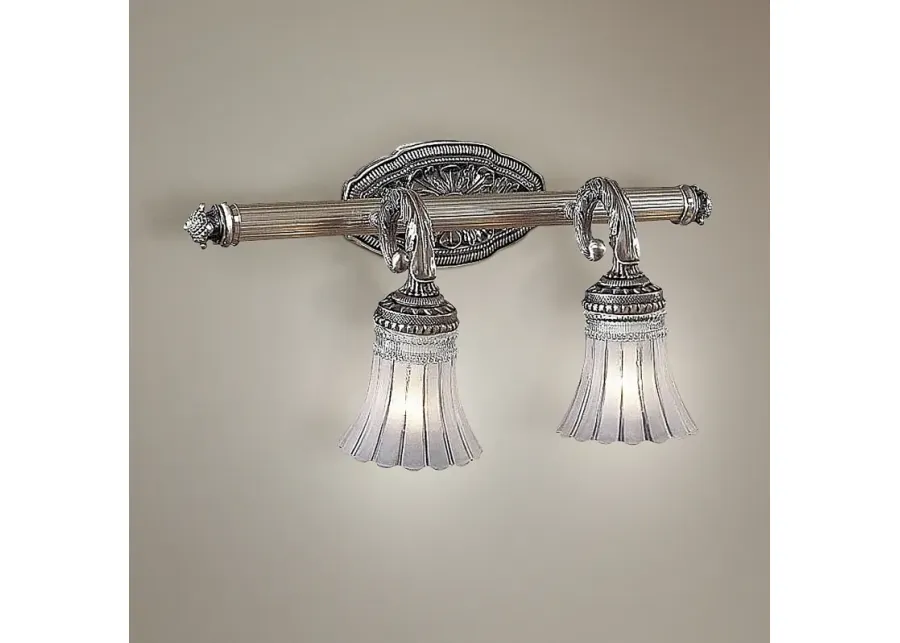 Europa Collection 18 3/4"W Brushed Nickel 2-Light Bath Light