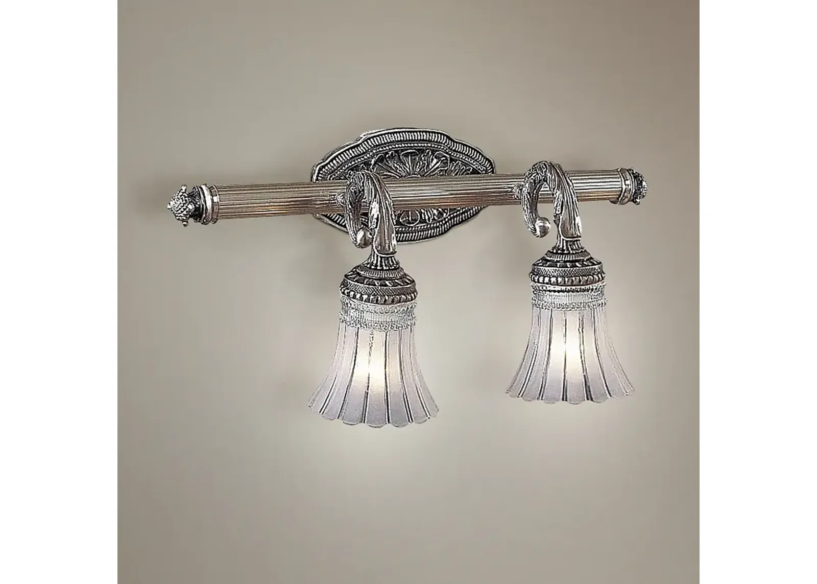 Europa Collection 18 3/4"W Brushed Nickel 2-Light Bath Light