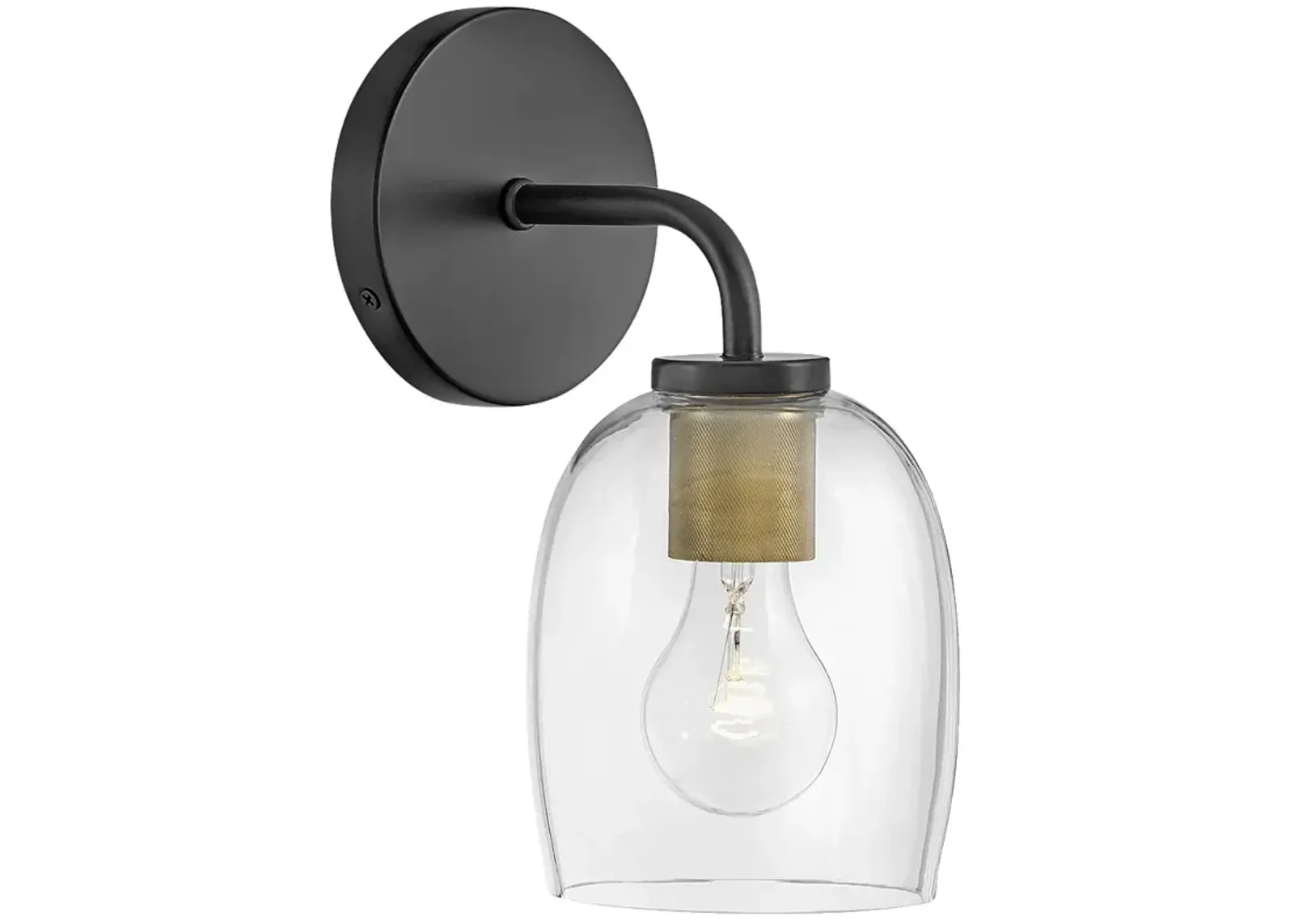 Lark-Percy Bath-Single Light Vanity-Black-Lacquered Brass