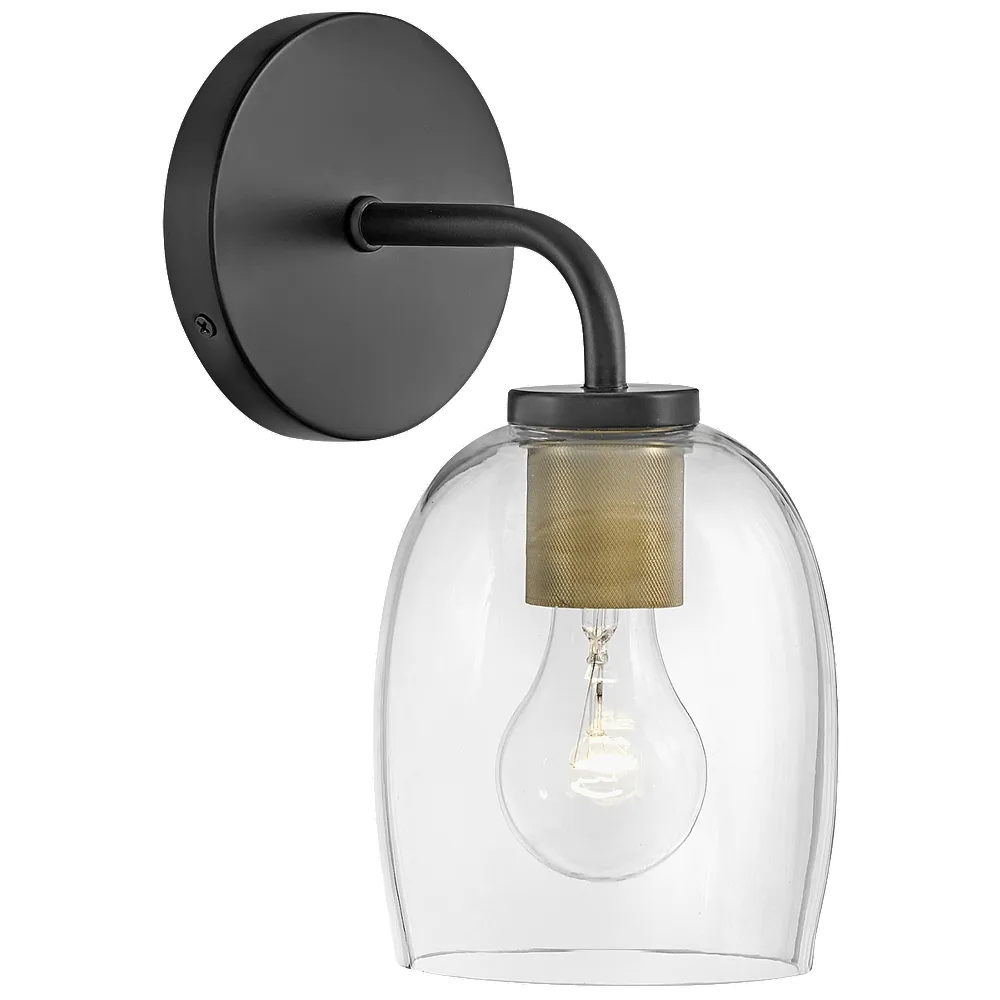 Lark-Percy Bath-Single Light Vanity-Black-Lacquered Brass