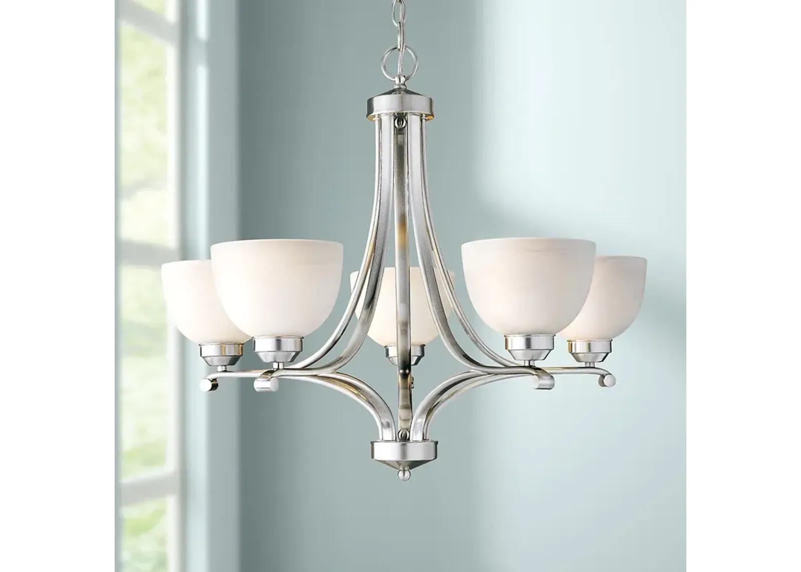 Minka Lavery Paradox 27" Wide 5-Light Brushed Nickel Chandelier