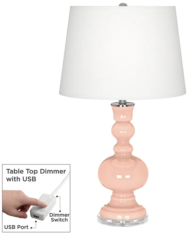 Linen Apothecary Table Lamp with Dimmer