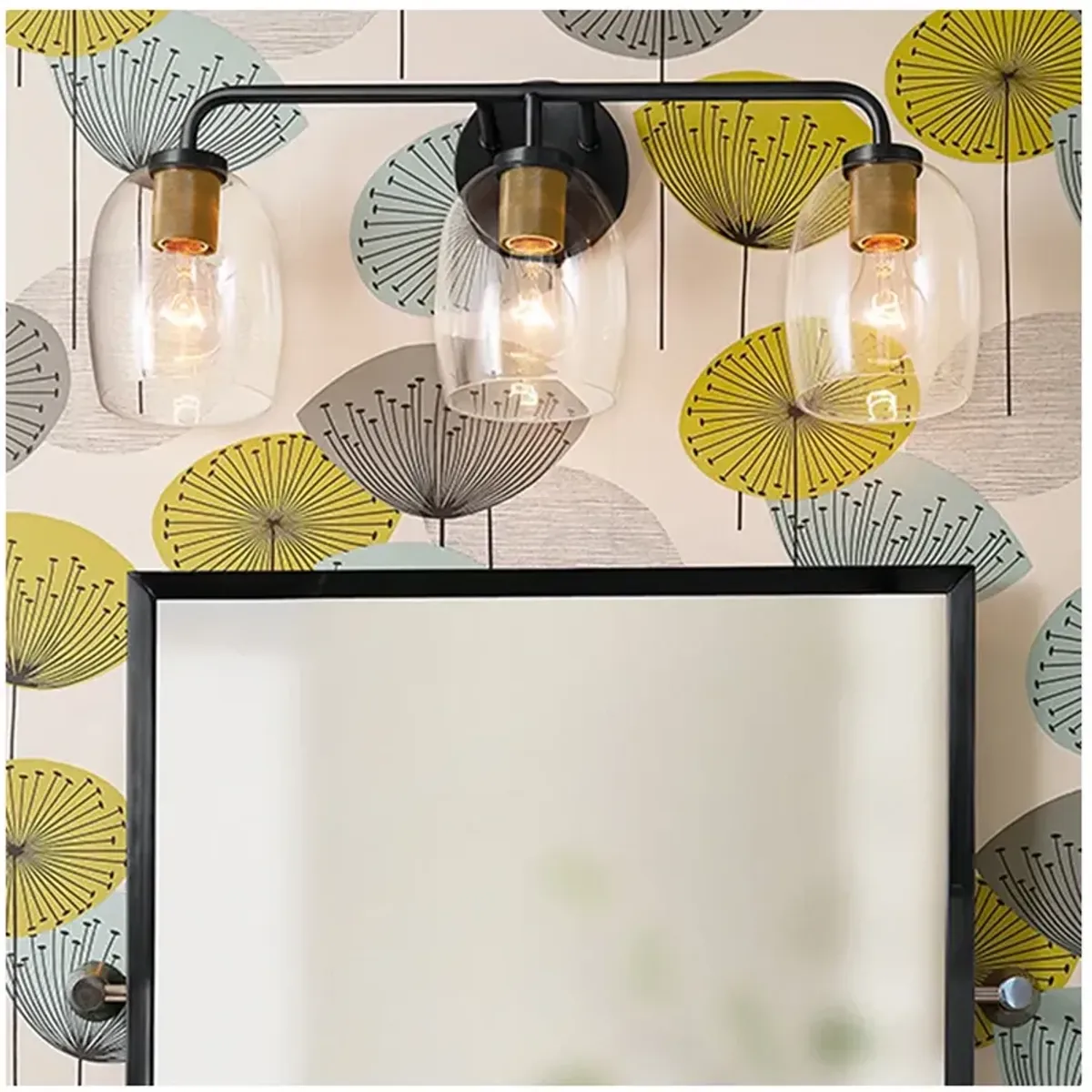 Lark-Percy Bath-Three Light Vanity-Black-Lacquered Brass