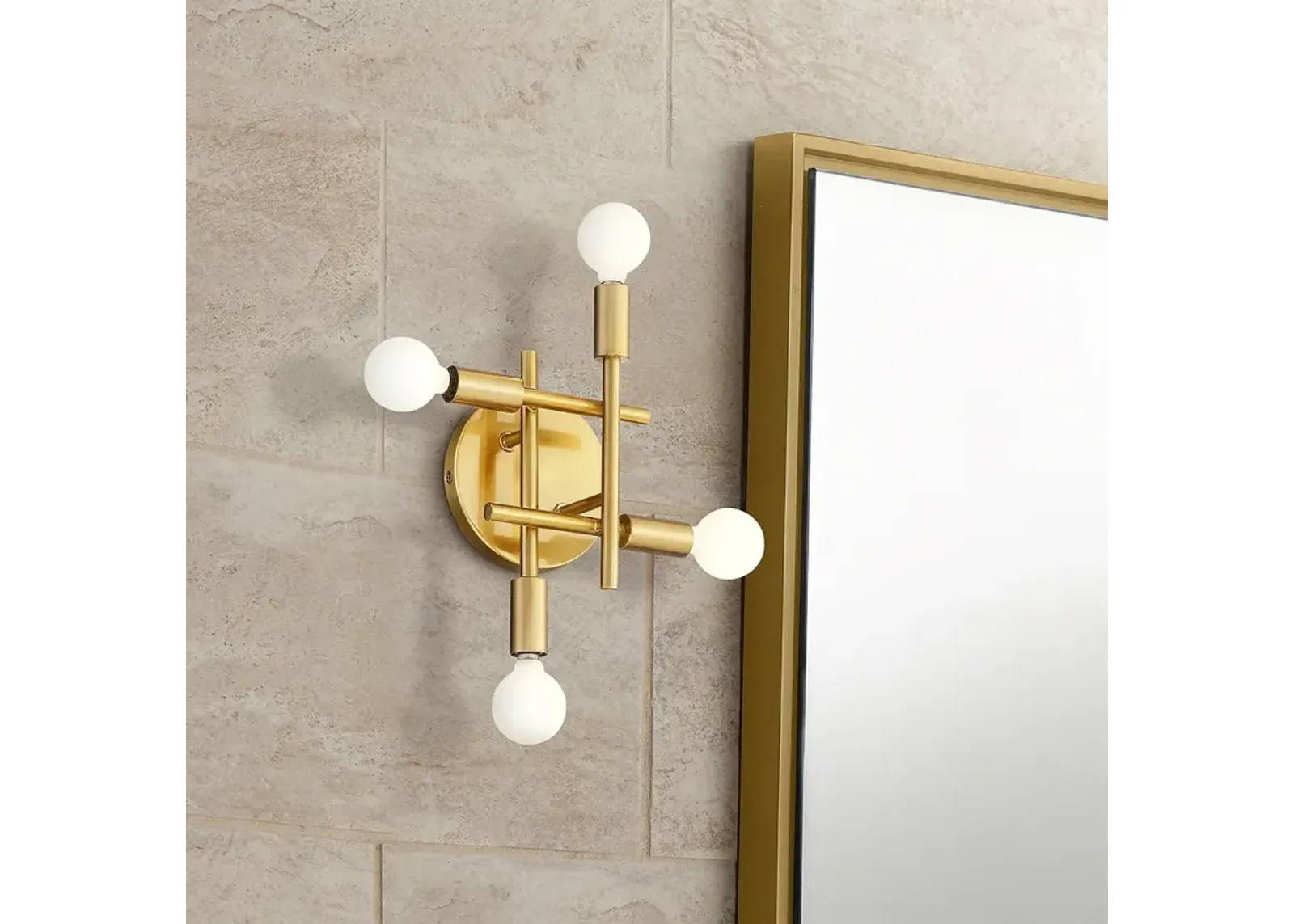 Stiffel Gansett 10 1/4" Modern Warm Brass 4-Light Wall Sconce