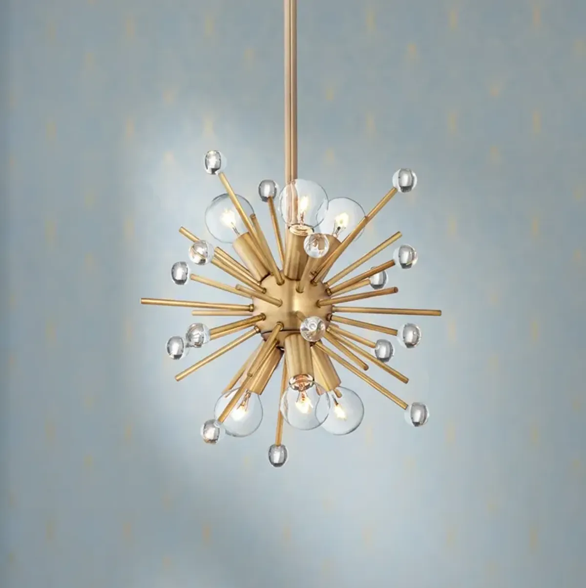 Possini Euro Janae 12" Wide Gold Modern Sputnik 6-Light Mini Pendant