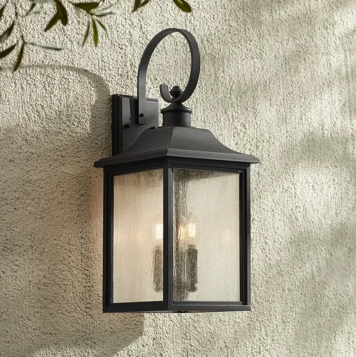 John Timberland Moray Bay 24" Black Traditional Outdoor Wall Lantern