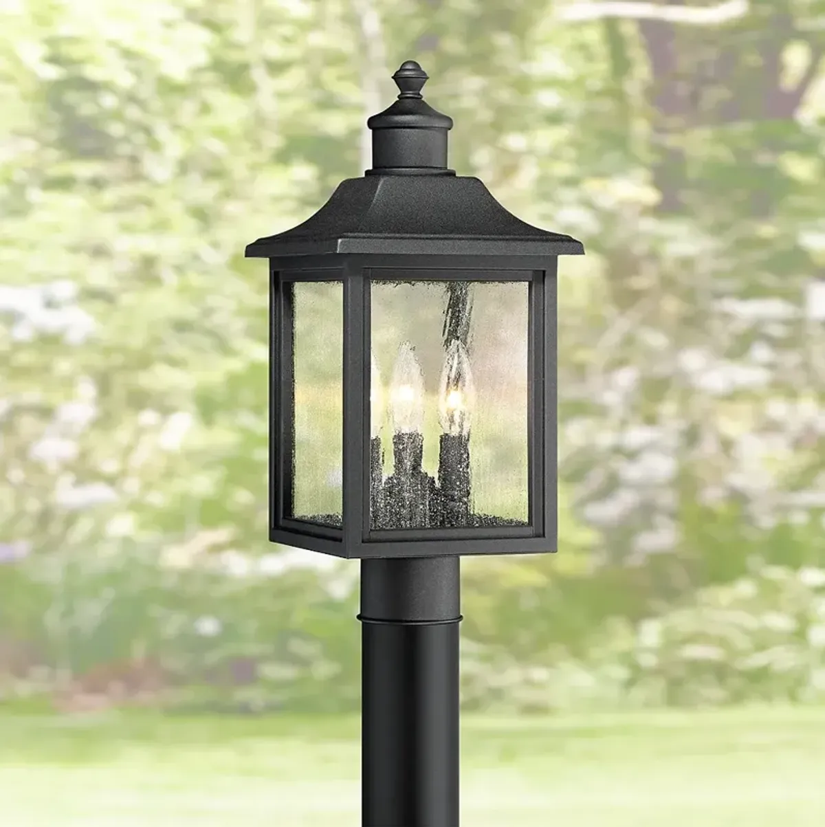 Moray Bay 17" High Black Traditional 3-Light Outdoor Post Light