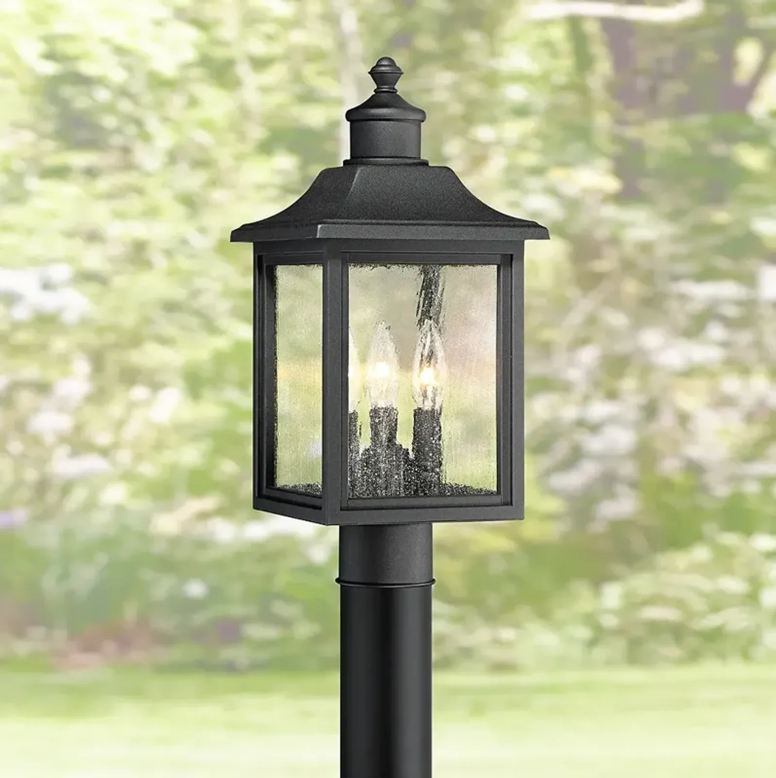 John Timberland Moray Bay 17" High Black 3-Light Outdoor Post Light