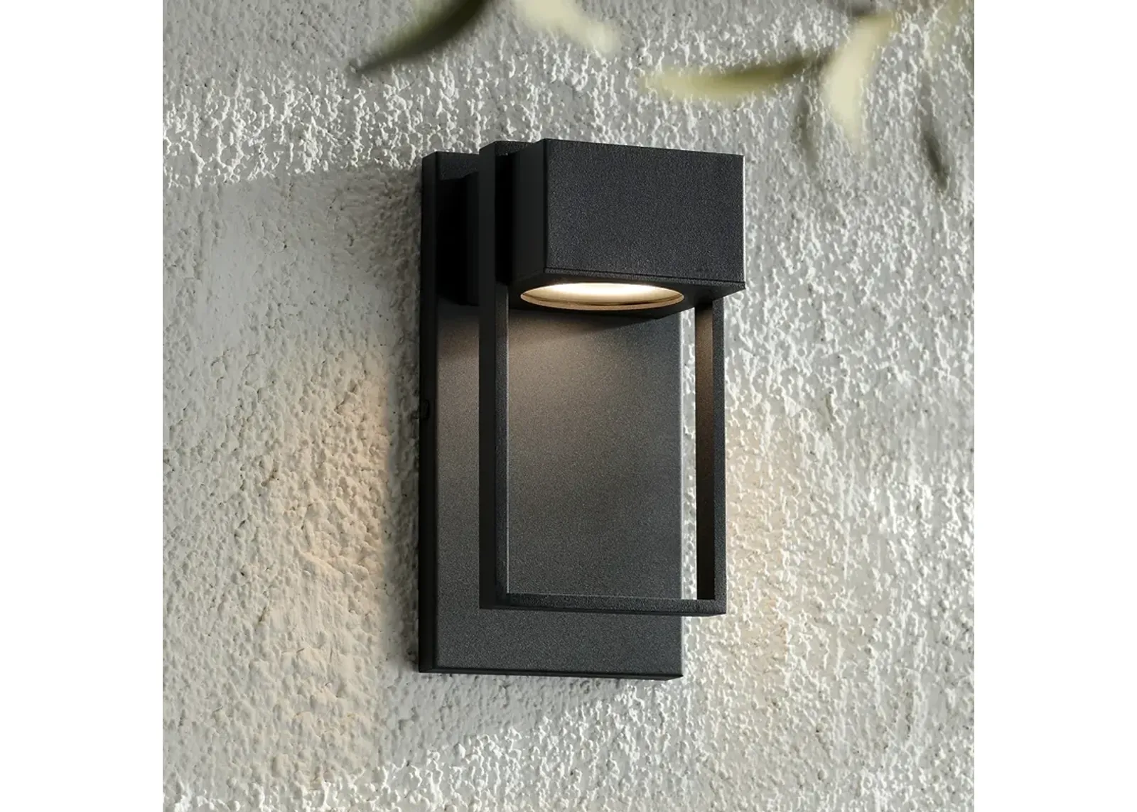 Possini Euro Pavel 9 1/2" High Black Dark Sky LED Outdoor Wall Light