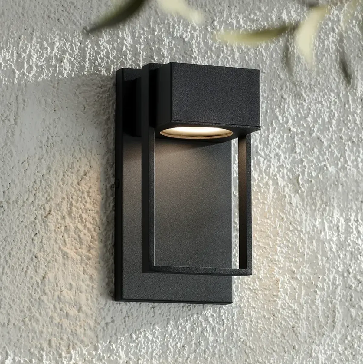 Possini Euro Pavel 9 1/2" High Black Dark Sky LED Outdoor Wall Light