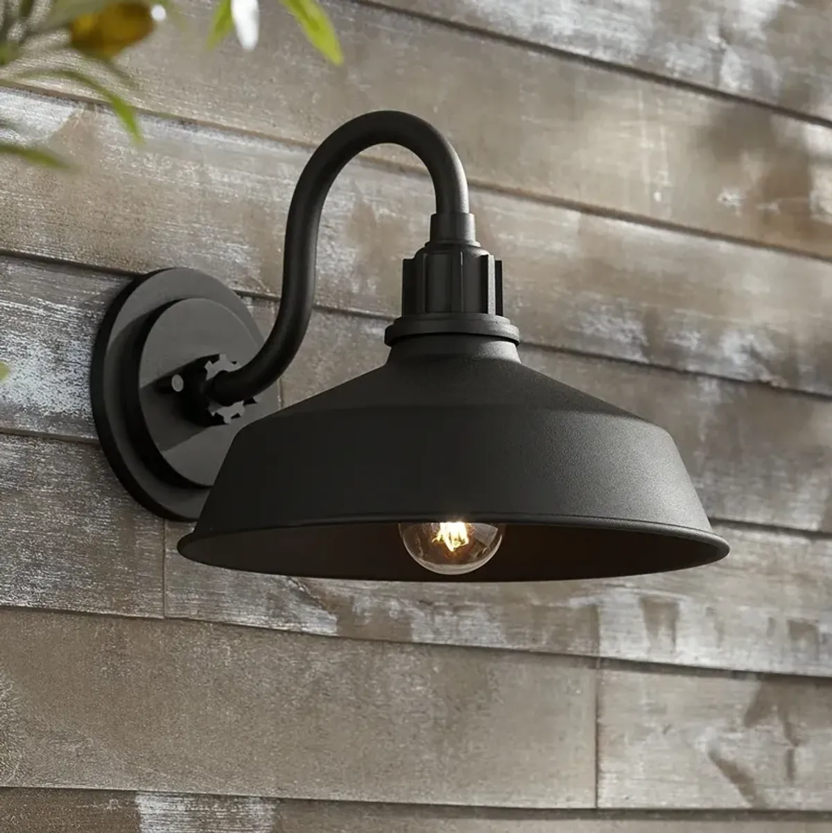 Franklin Iron Arnett 10 1/2" Textured Black Outdoor Barn Wall Light