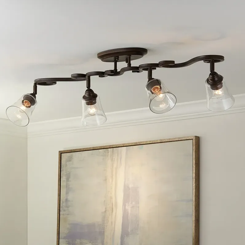 Pro Track Myrna 43 1/2" 4-Light Bronze Scroll Track Ceiling Fixture