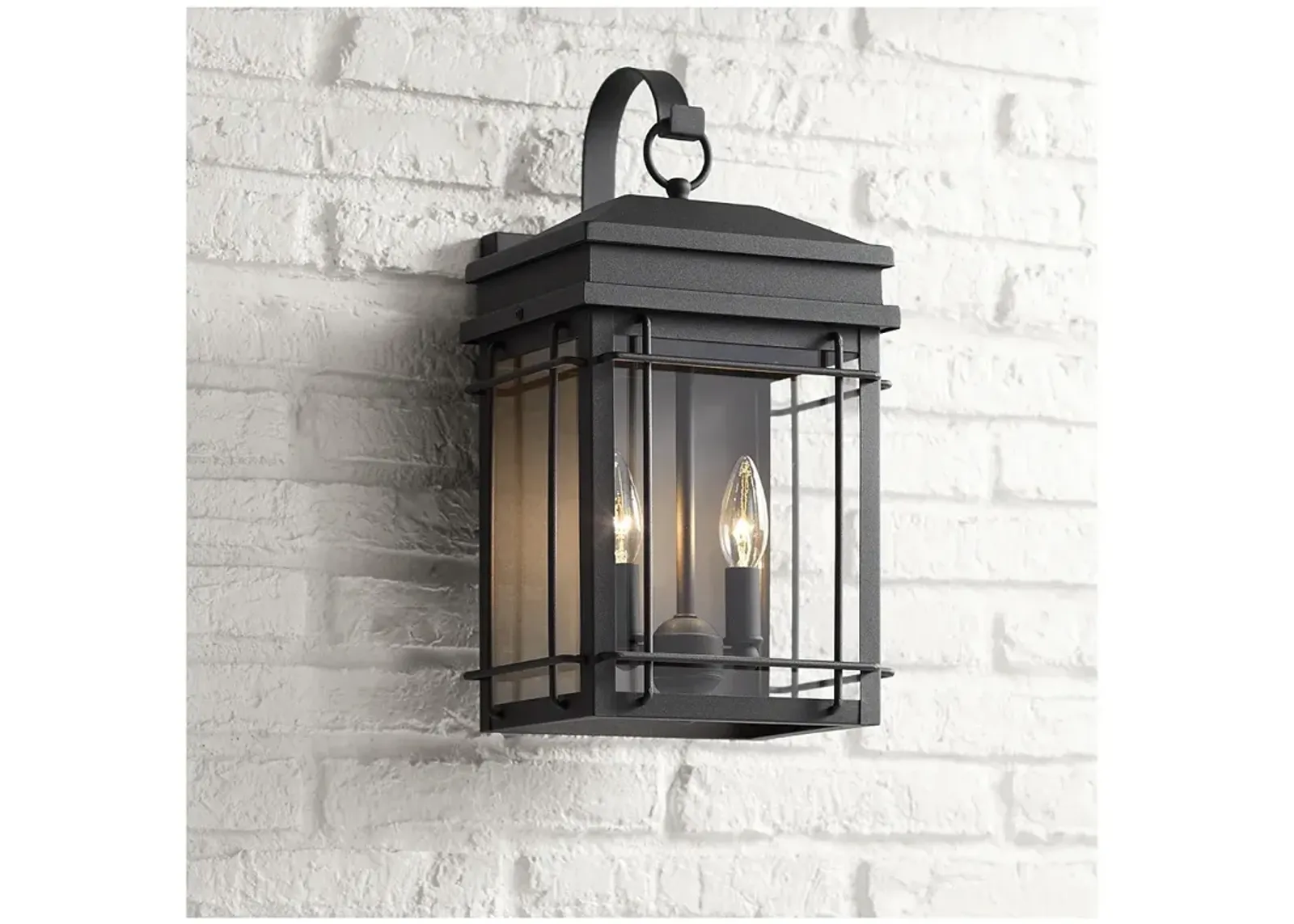 John Timberland Rotherfield 17" High Textured Black Outdoor Wall Light