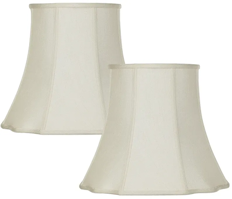 Set of 2 Imperial Creme Cut Corner Shades 10x16x14 (Spider)