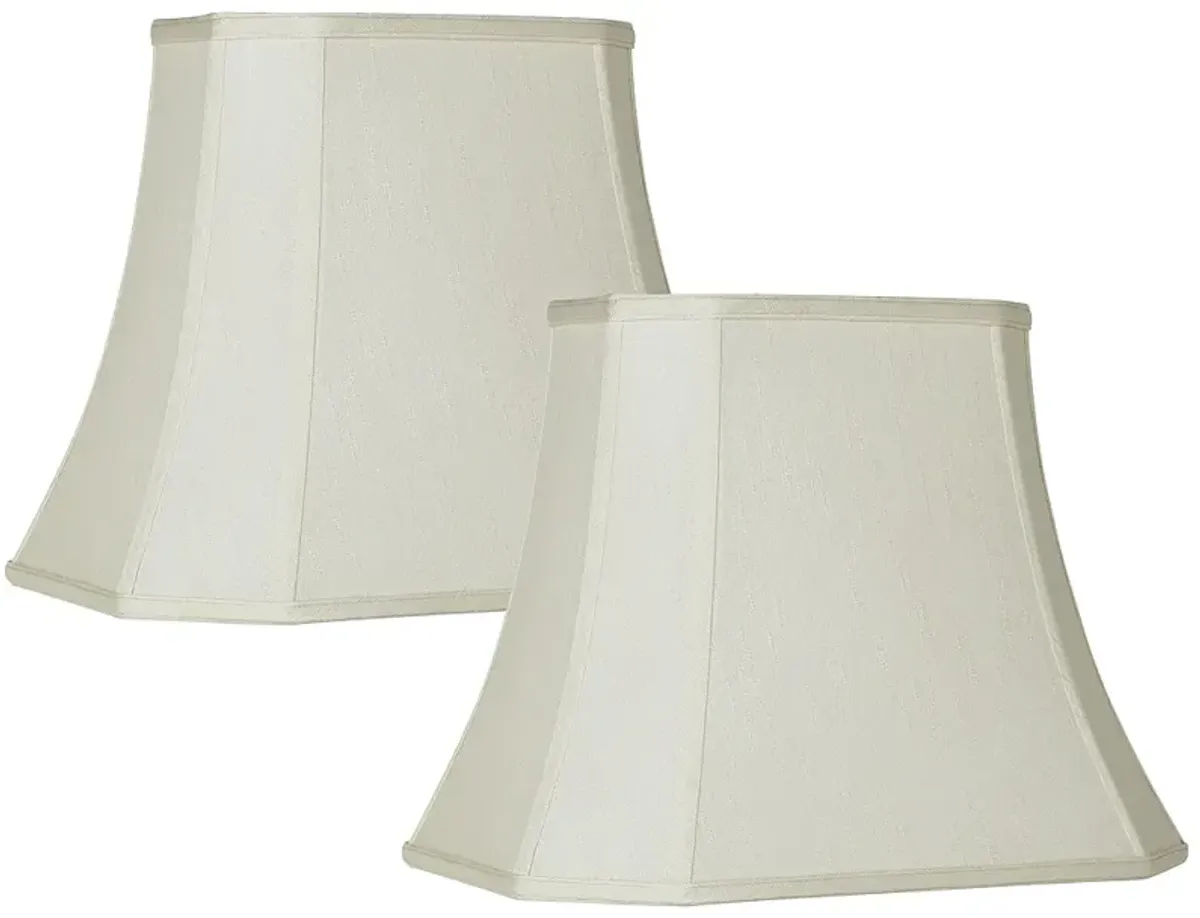 Set of 2 Springcrest Creme Cut Corner Shades 10x16x13 (Spider)