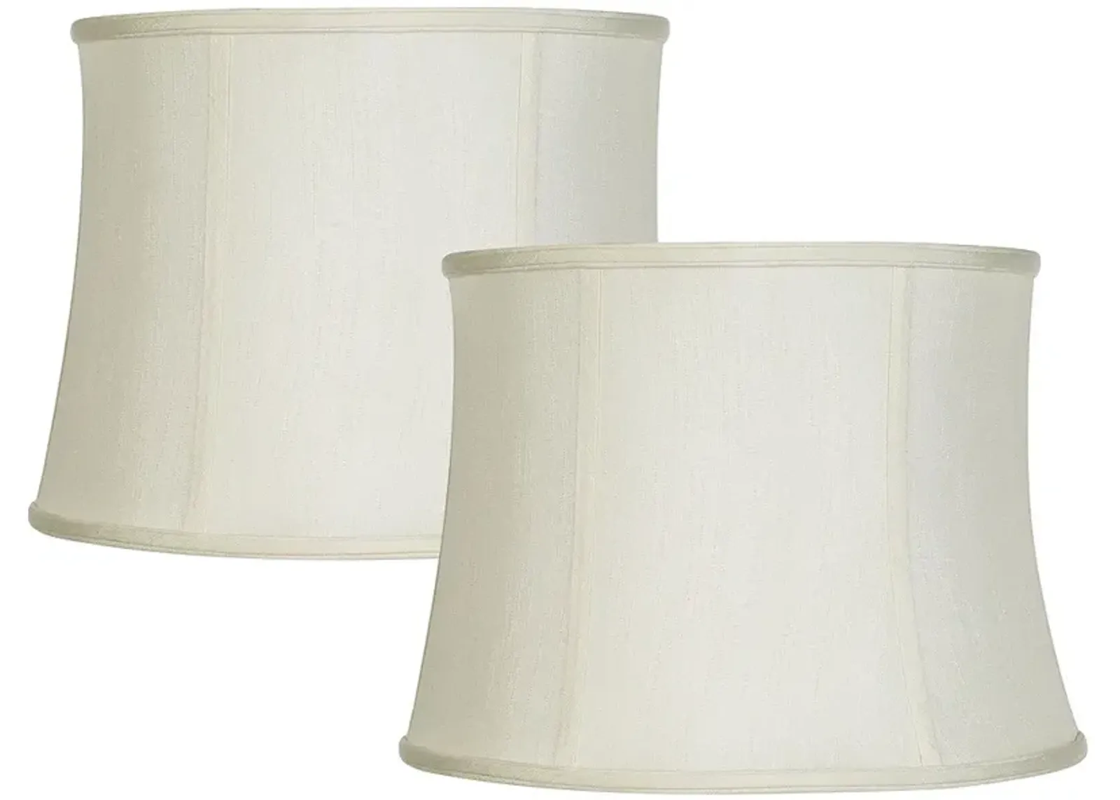 Set of 2 Creme White Lamp Shades 14x16x12 (Spider)