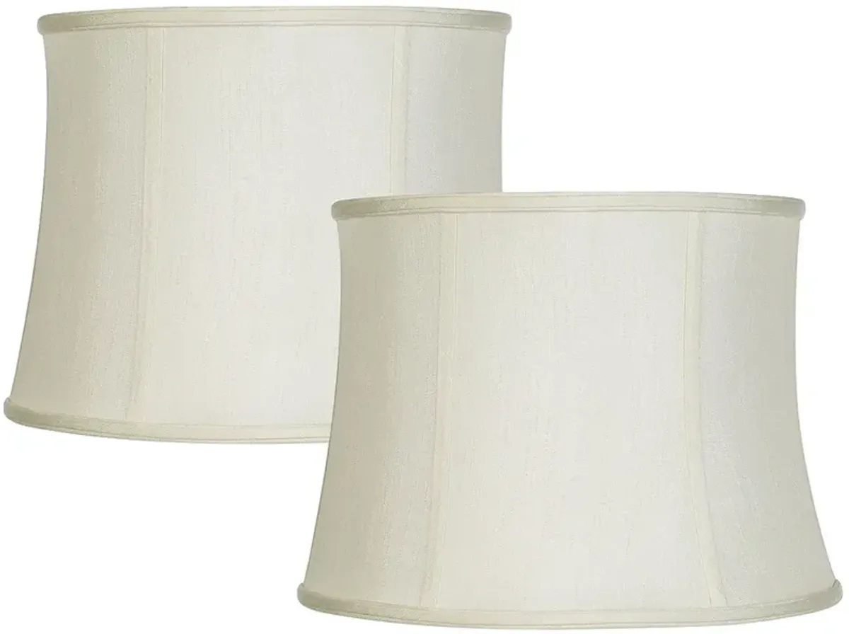 Set of 2 Creme White Lamp Shades 14x16x12 (Spider)