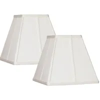 Springcrest Ivory Classic Square Shades 5.25x10x9 (Spider) Set of 2