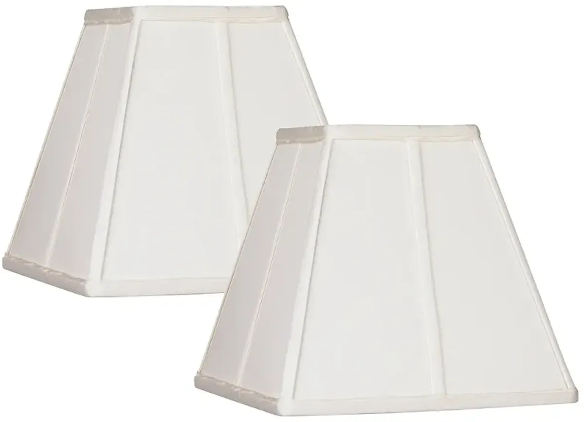 Springcrest Ivory Classic Square Shades 5.25x10x9 (Spider) Set of 2