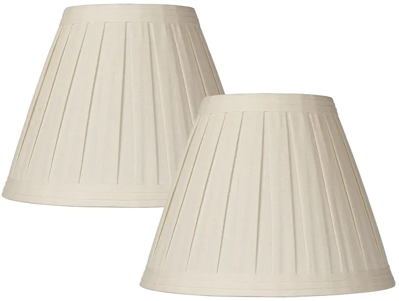 Springcrest Creme Linen Box Pleat Lamp Shades 7x14x11 (Spider) Set of 2