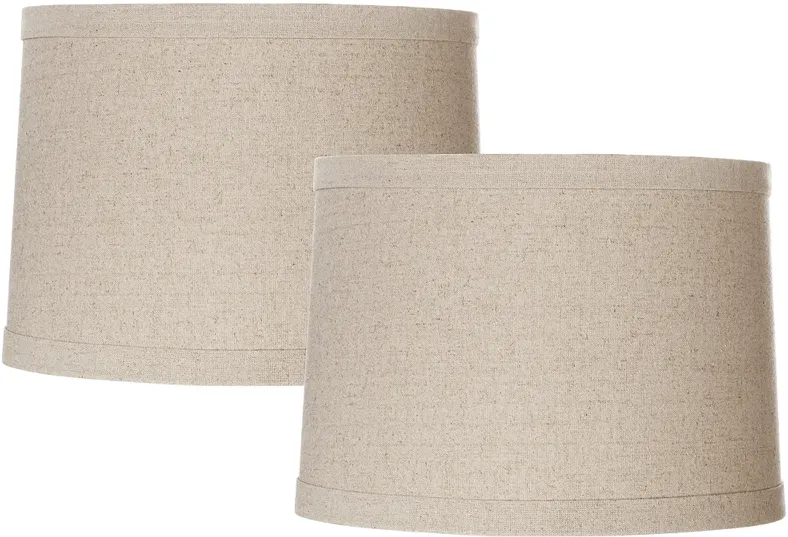 Springcrest Natural Linen Drum Shades 13x14x10 (Spider) Set of 2