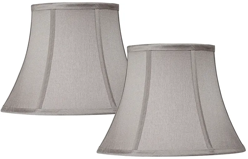 Springcrest Pewter Gray Bell Lamp Shades 7x12x9 (Spider) Set of 2