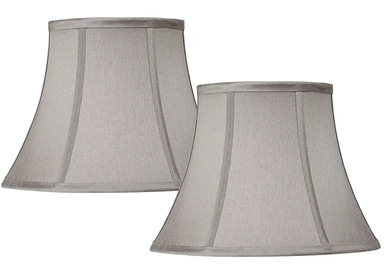 Springcrest Pewter Gray Bell Lamp Shades 7x12x9 (Spider) Set of 2