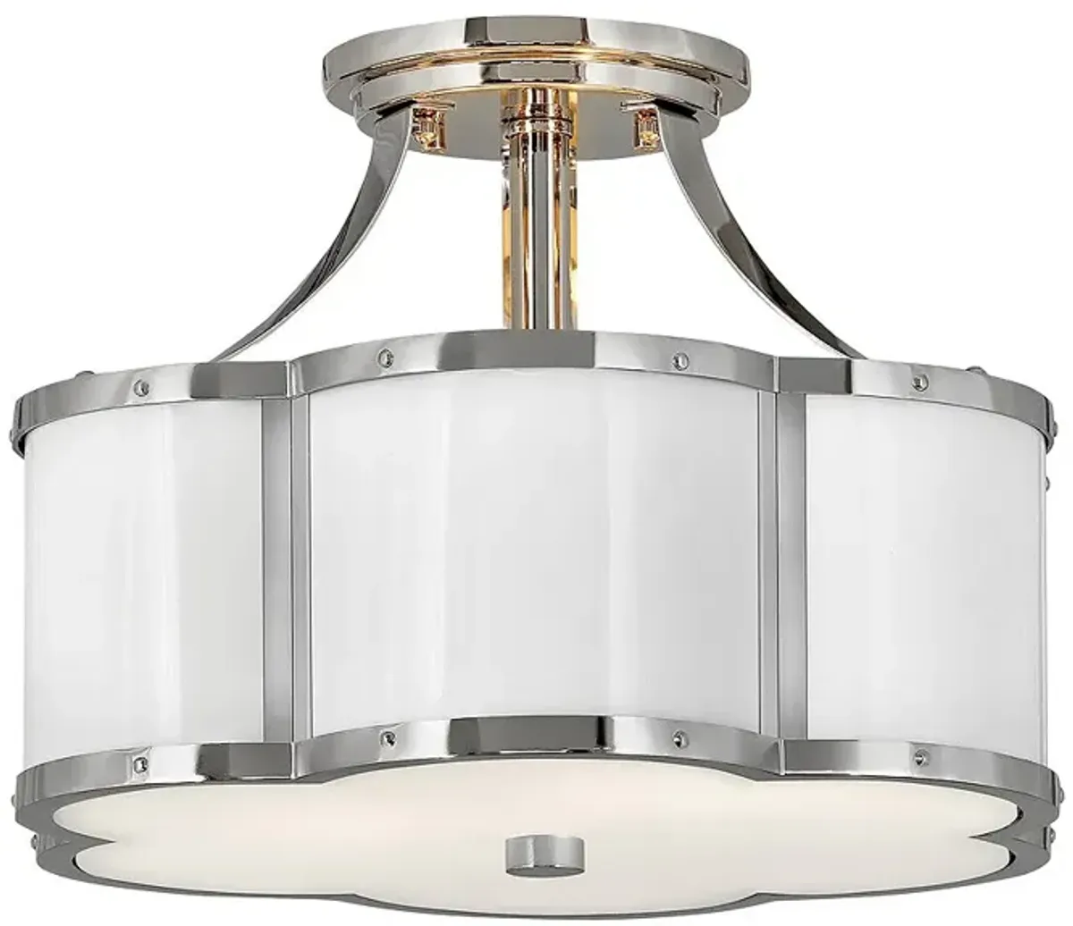 Hinkley Chance 14 1/4" Wide Polished Nickel Ceiling Light
