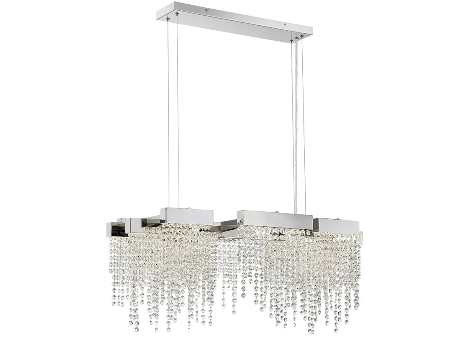 Crystal LED Nickel Island Chandelier